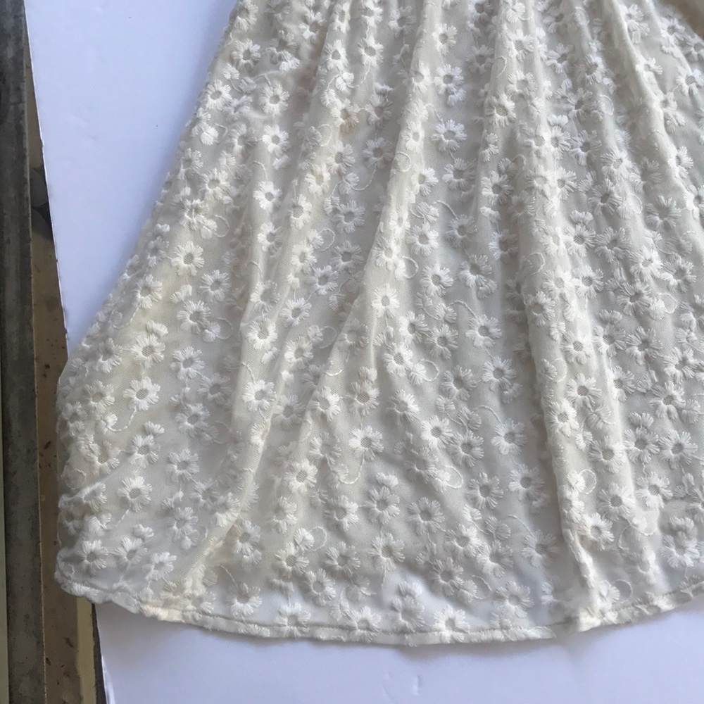 FP Sweet Daisy Collared Dress Free People Sheer Lace Sundress White Mini Small - Picture 5 of 14